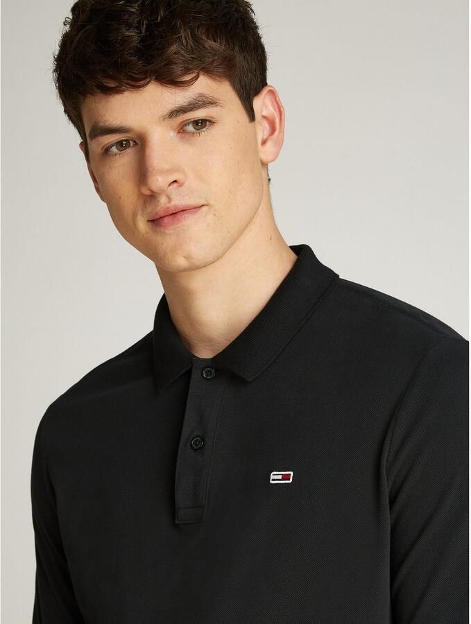 Tommy Jeans Plus Poloshirt met lange mouwen TJM SLIM PLACKET POLO LS EXT in grote maten logoborduring - Foto 3