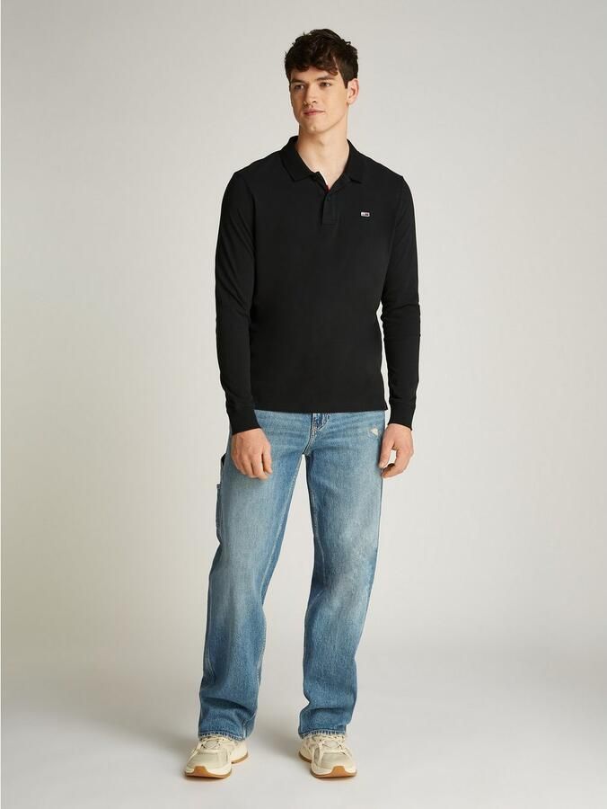 Tommy Jeans Plus Poloshirt met lange mouwen TJM SLIM PLACKET POLO LS EXT in grote maten logoborduring - Foto 6