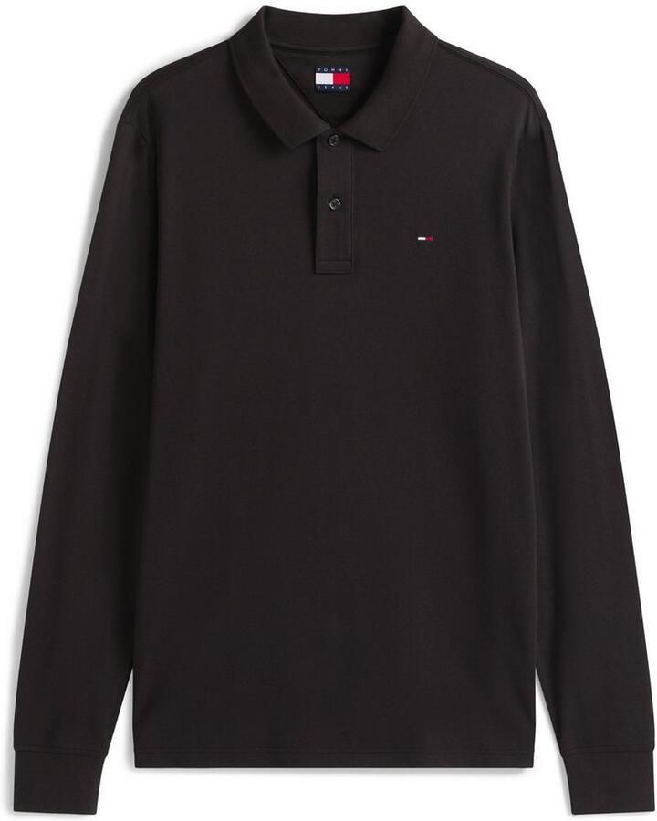 Tommy Jeans Plus Poloshirt met lange mouwen TJM SLIM PLACKET POLO LS EXT in grote maten logoborduring