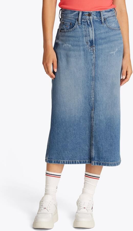 TOMMY JEANS rok CLAIRE MIDI SKIRT BI8036 in midi-lengte in blauwe was - Foto 6
