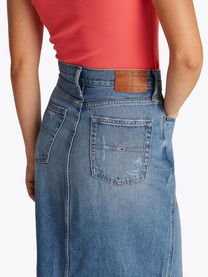 TOMMY JEANS rok CLAIRE MIDI SKIRT BI8036 in midi-lengte in blauwe was - Foto 2