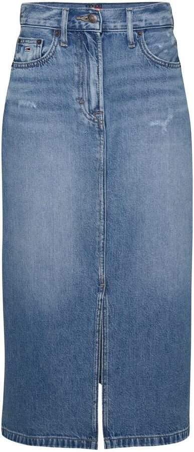 TOMMY JEANS rok CLAIRE MIDI SKIRT BI8036 in midi-lengte in blauwe was - Foto 5