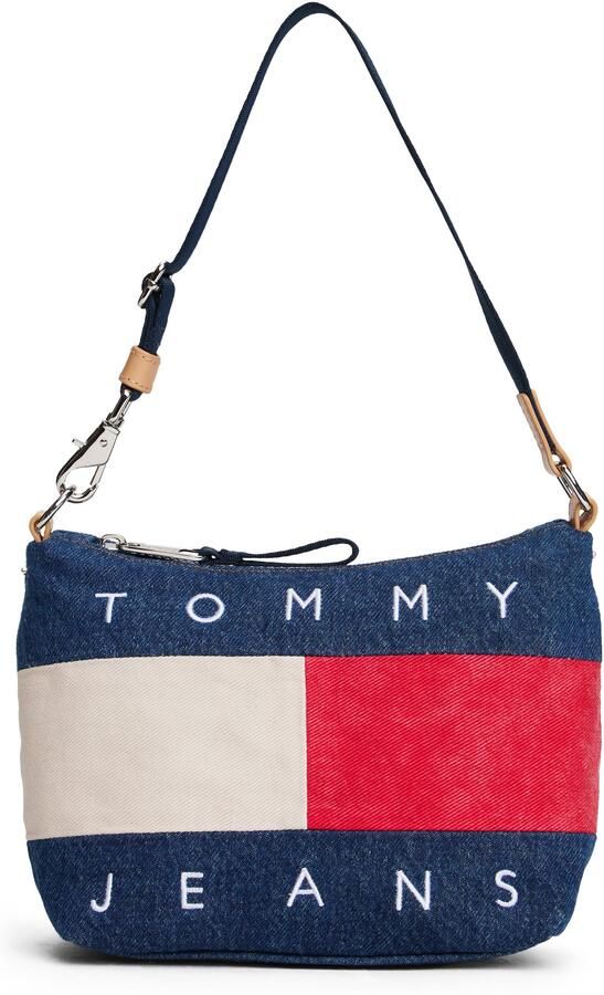 TOMMY JEANS Schoudertas TJW ARCHIVE DENIM SHOULDER BAG dames schoudertas draagtas contrasterende grote logovlag - Foto 5