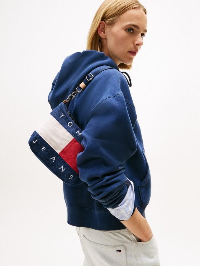 TOMMY JEANS Schoudertas TJW ARCHIVE DENIM SHOULDER BAG dames schoudertas draagtas contrasterende grote logovlag - Foto 3