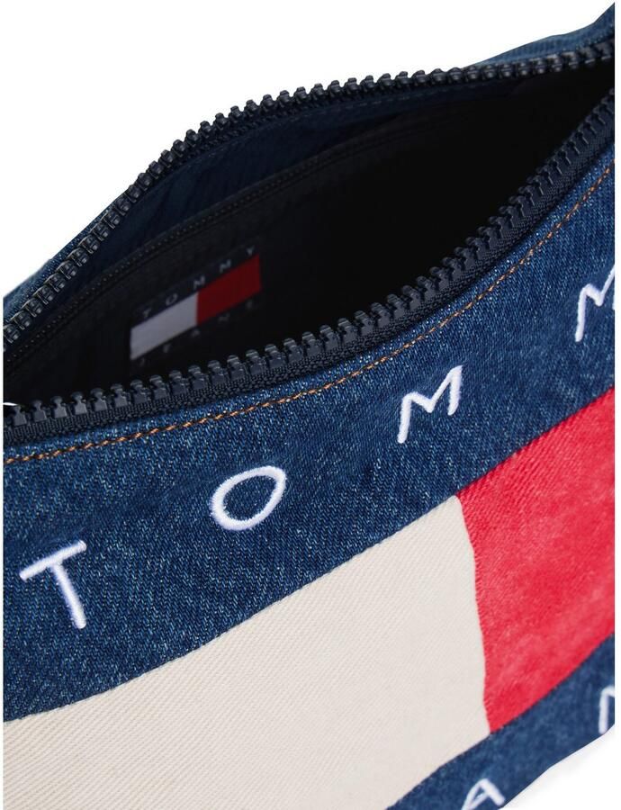 TOMMY JEANS Schoudertas TJW ARCHIVE DENIM SHOULDER BAG dames schoudertas draagtas contrasterende grote logovlag