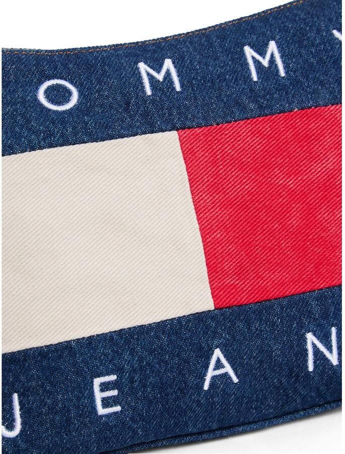 TOMMY JEANS Schoudertas TJW ARCHIVE DENIM SHOULDER BAG dames schoudertas draagtas contrasterende grote logovlag - Foto 2