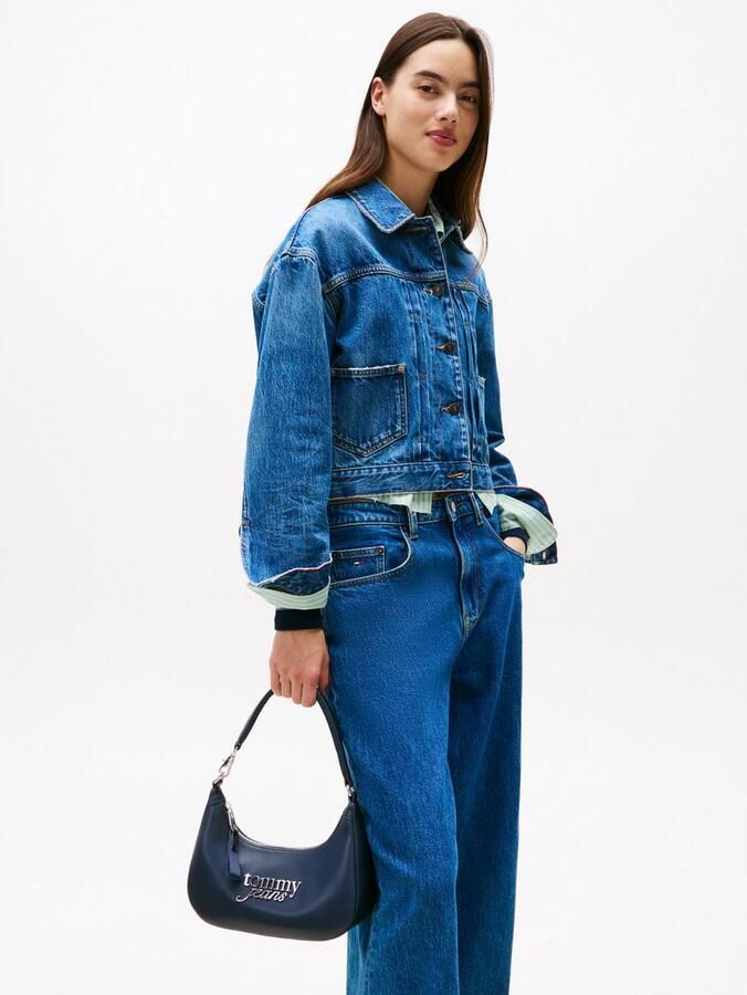 TOMMY JEANS Schoudertas TJW BOLD SCRIPT SHOULDER BAG dames schoudertas hobobag met opvallend logo-sierstuk - Foto 2