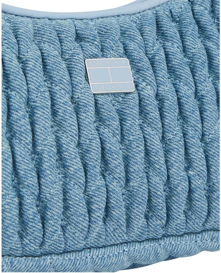 TOMMY JEANS Schoudertas TJW ICONIC SHOULDER DENIM dames avondtas handtas met elegante kettinghandvat