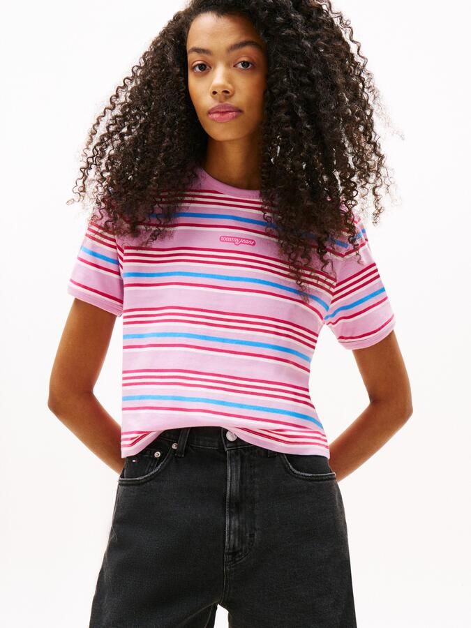 TOMMY JEANS Shirt met korte mouwen TJW REG SH SCRIPT STRIPE TEE - Foto 4