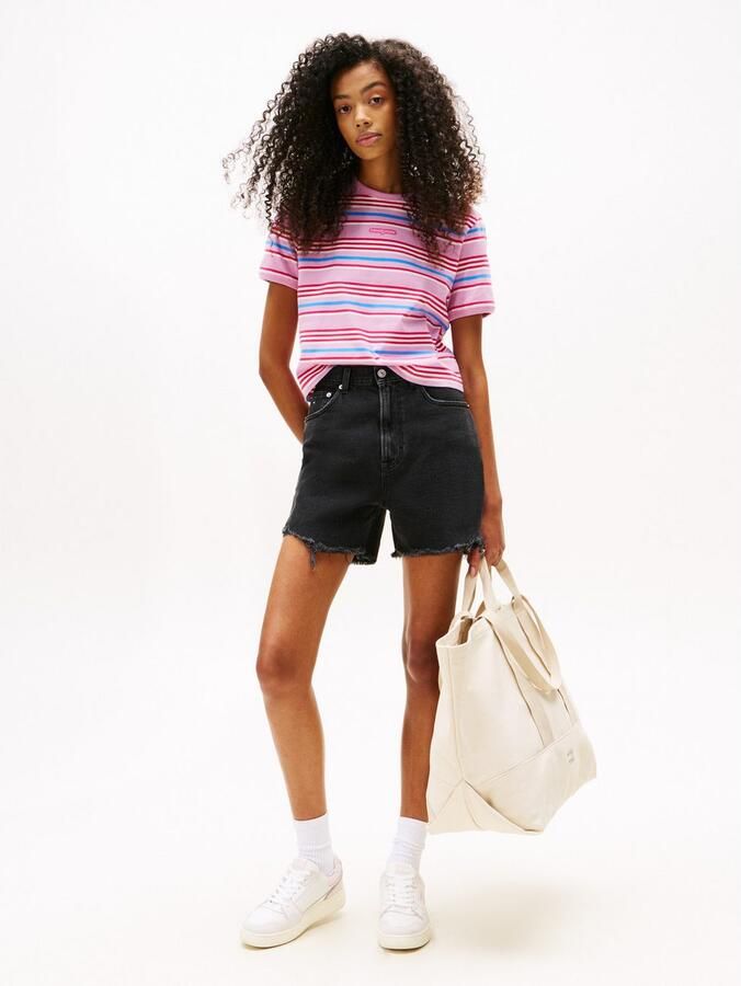 TOMMY JEANS Shirt met korte mouwen TJW REG SH SCRIPT STRIPE TEE