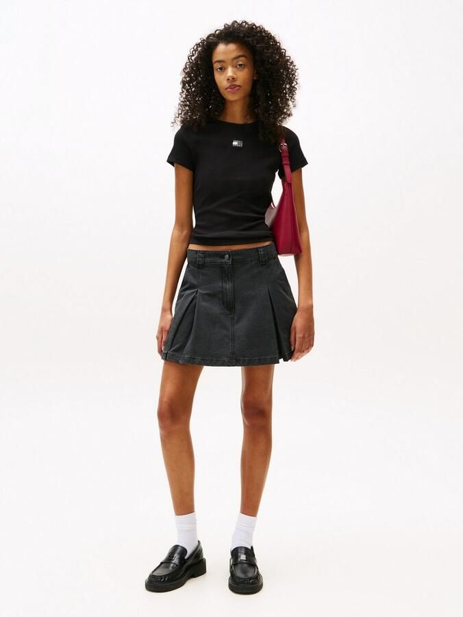 TOMMY JEANS Dames Tops & T-shirts Twj Slim Badge Rib Tee Zwart - Foto 3