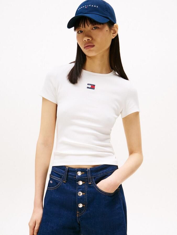 TOMMY JEANS Dames Tops & T-shirts Twj Slim Badge Rib Tee Wit - Foto 14