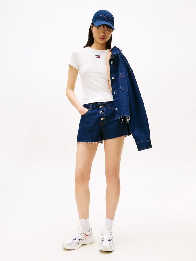 TOMMY JEANS Dames Tops & T-shirts Twj Slim Badge Rib Tee Wit - Foto 7