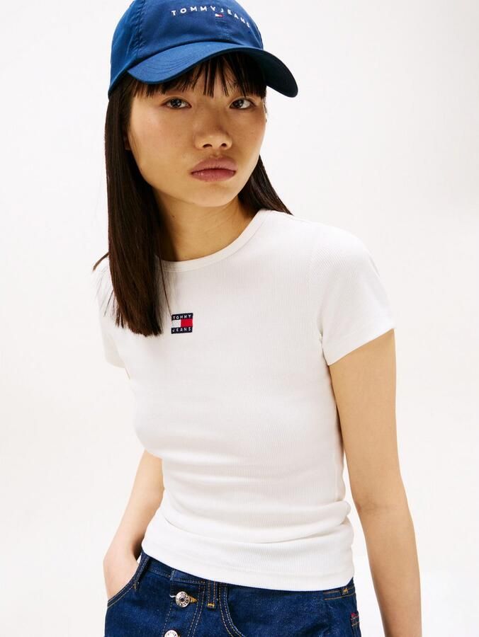 TOMMY JEANS Dames Tops & T-shirts Twj Slim Badge Rib Tee Wit - Foto 9