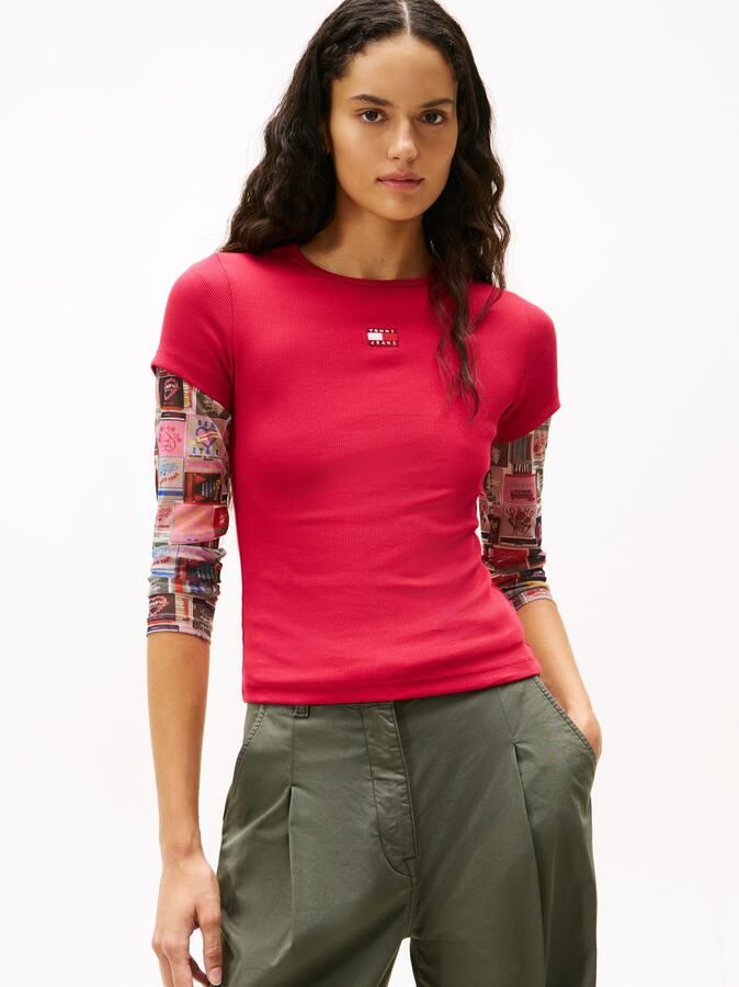 TOMMY JEANS Shirt met korte mouwen TJW SLIM BADGE RIB TEE - Foto 5