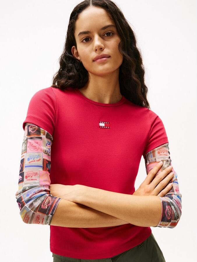 TOMMY JEANS Shirt met korte mouwen TJW SLIM BADGE RIB TEE - Foto 2