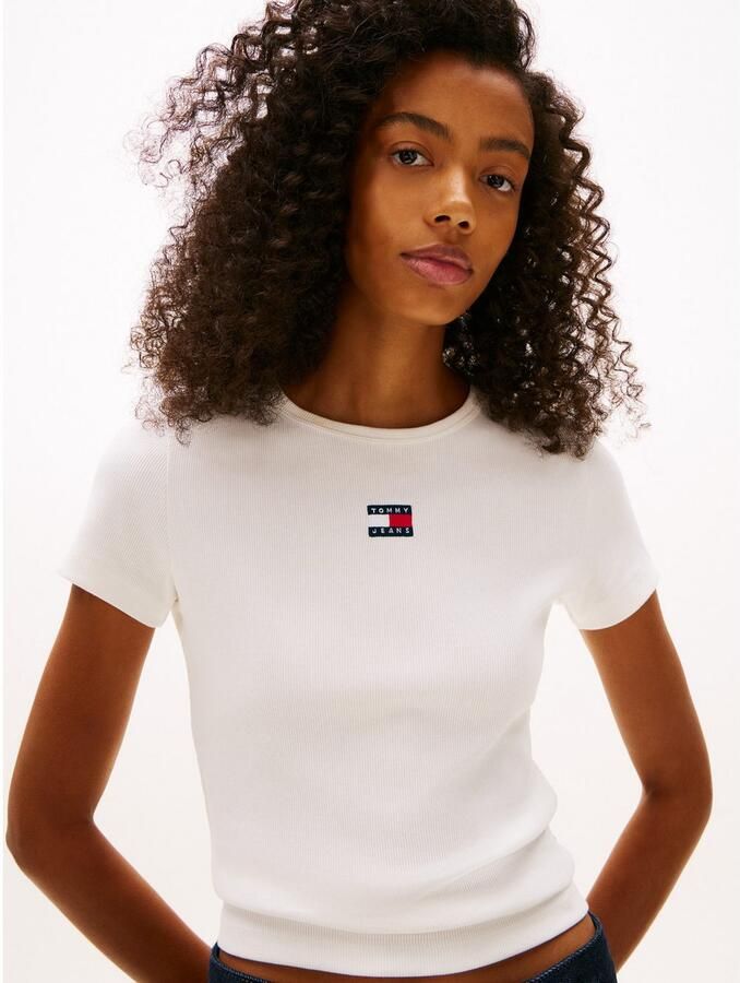 TOMMY JEANS Dames Tops & T-shirts Twj Slim Badge Rib Tee Wit - Foto 6