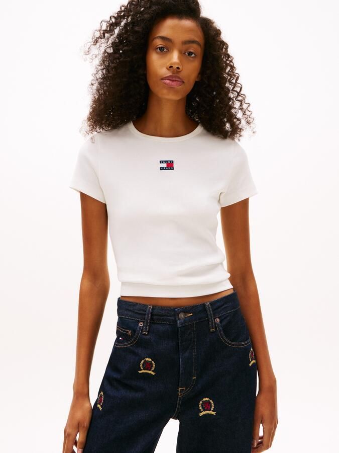 TOMMY JEANS Dames Tops & T-shirts Twj Slim Badge Rib Tee Wit - Foto 12