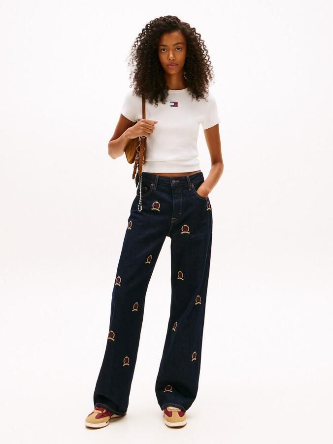 TOMMY JEANS Dames Tops & T-shirts Twj Slim Badge Rib Tee Wit - Foto 11