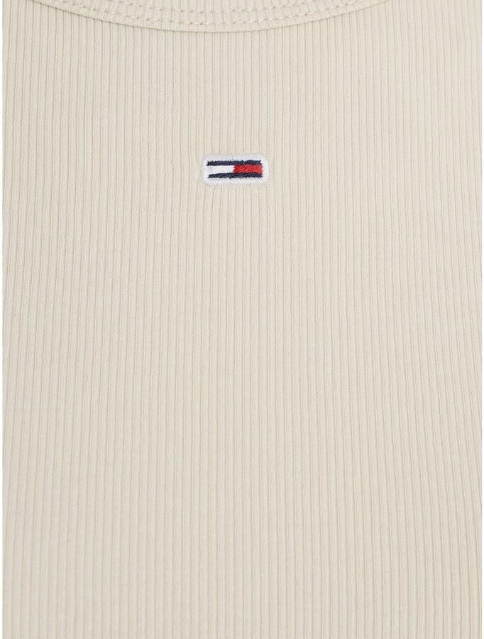 TOMMY JEANS Dames Tops & T-shirts Tjw Slim Essential Rib Ss Ext Ecru - Foto 5