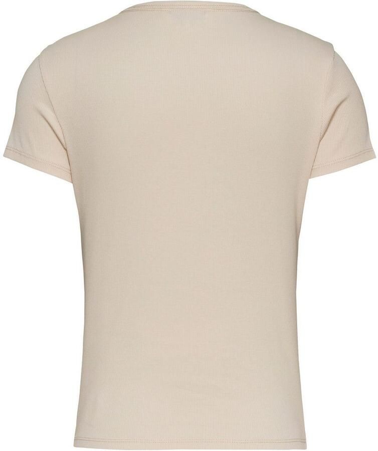 TOMMY JEANS Dames Tops & T-shirts Tjw Slim Essential Rib Ss Ext Ecru - Foto 2