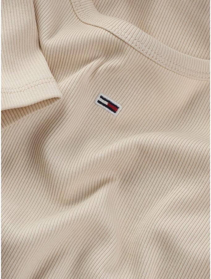 TOMMY JEANS Dames Tops & T-shirts Tjw Slim Essential Rib Ss Ext Ecru - Foto 6