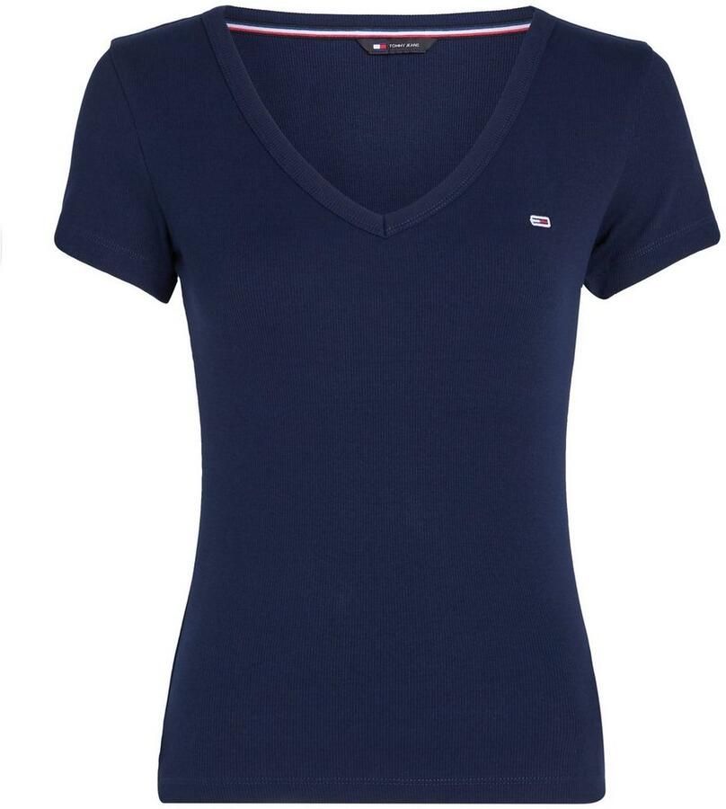 TOMMY JEANS Shirt met korte mouwen TJW SLIM ESSENTIAL RIB V SS