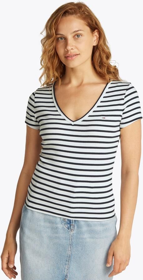 Tommy Hilfiger Overhemd VNeck Top met korte mouwen Style DW0DW07736 - Foto 7