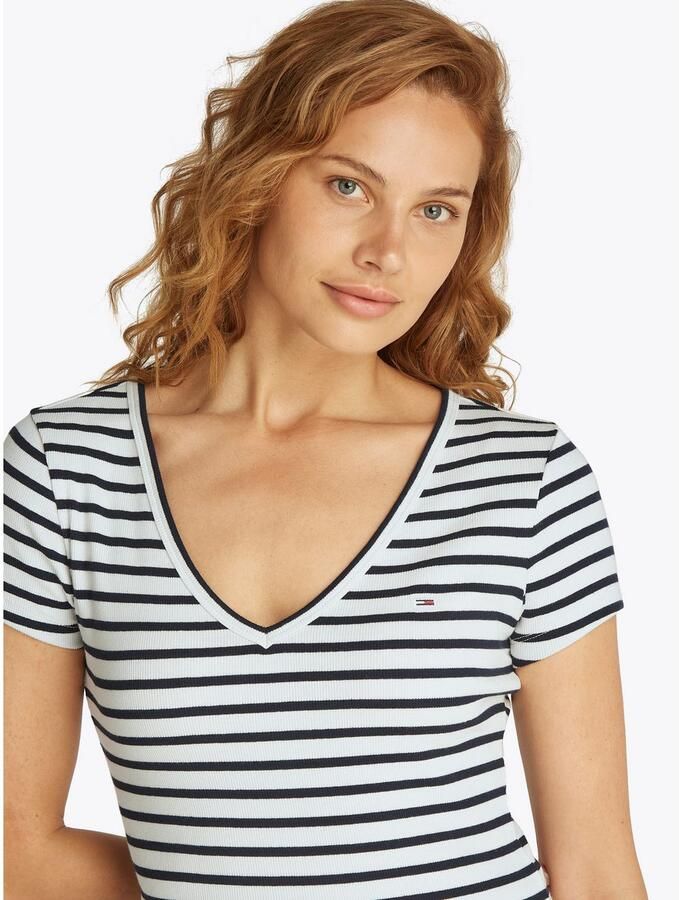 Tommy Hilfiger Overhemd VNeck Top met korte mouwen Style DW0DW07736 - Foto 3
