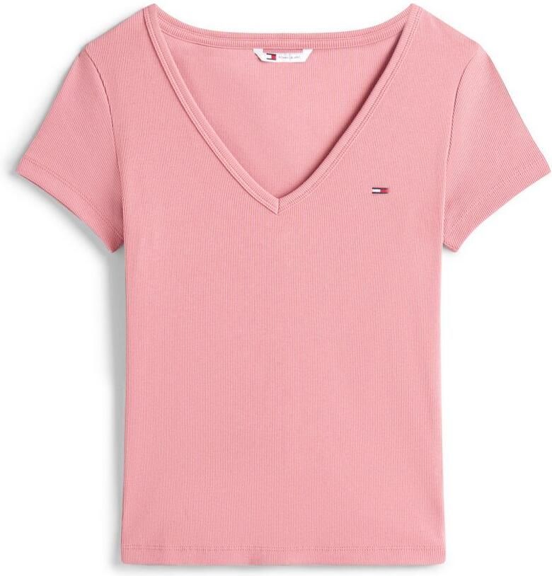 TOMMY JEANS Shirt met korte mouwen TJW SLIM ESSENTIAL RIB V SS