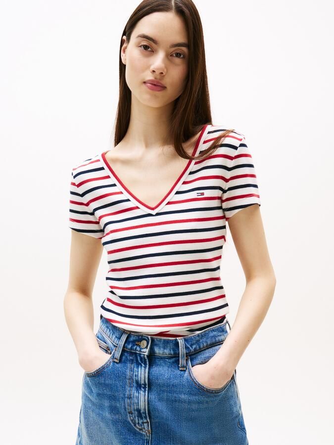 TOMMY JEANS Shirt met korte mouwen TJW SLIM ESSENTIAL RIB V SS - Foto 4