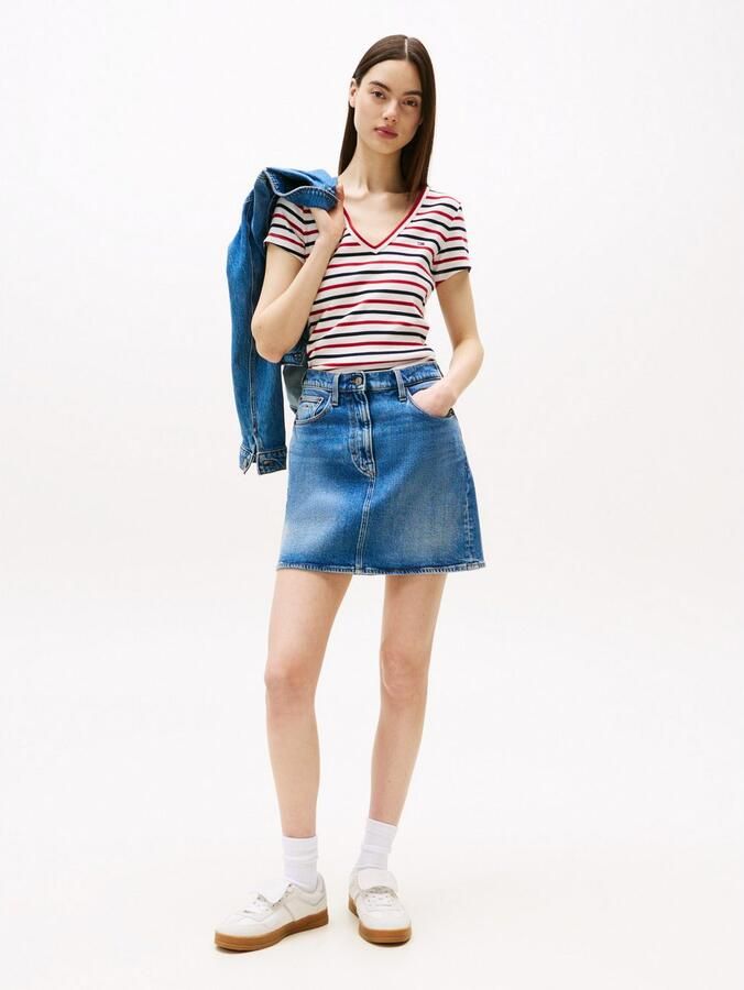 TOMMY JEANS Shirt met korte mouwen TJW SLIM ESSENTIAL RIB V SS - Foto 2