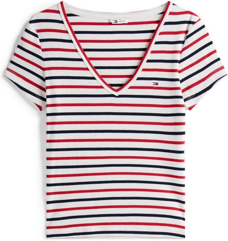 TOMMY JEANS Shirt met korte mouwen TJW SLIM ESSENTIAL RIB V SS