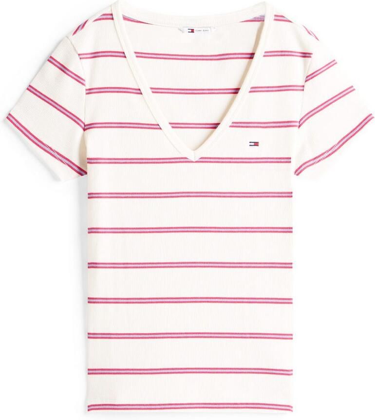 TOMMY JEANS Shirt met korte mouwen TJW SLIM ESSENTIAL RIB V SS