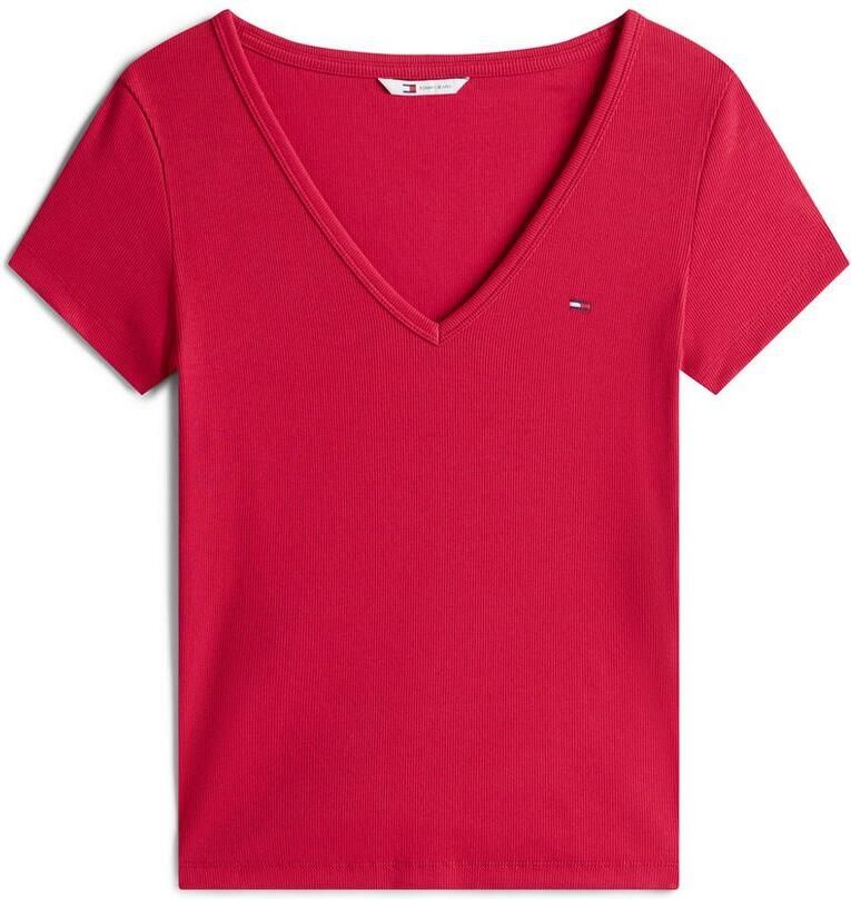 TOMMY JEANS Shirt met korte mouwen TJW SLIM ESSENTIAL RIB V SS