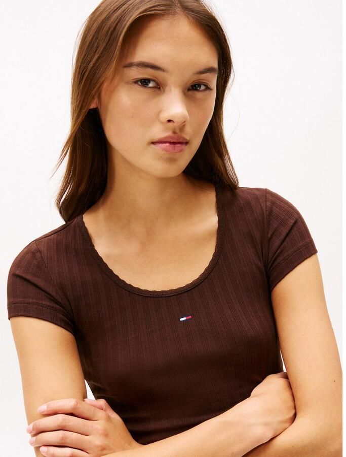 TOMMY JEANS Shirt met korte mouwen TJW SLIM IRREGULAR RIB SS - Foto 2