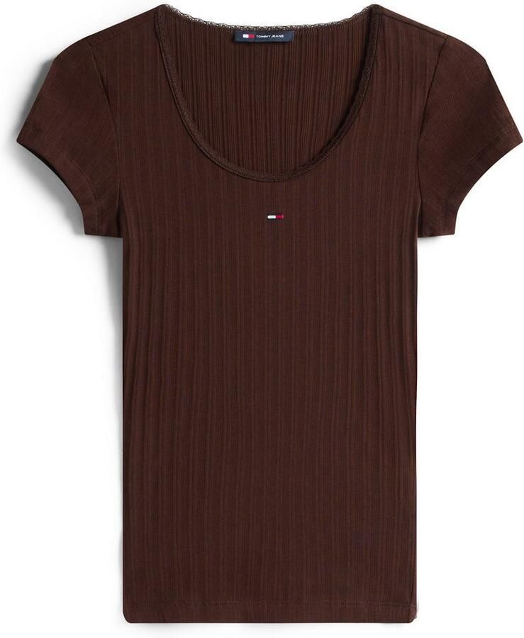 TOMMY JEANS Shirt met korte mouwen TJW SLIM IRREGULAR RIB SS