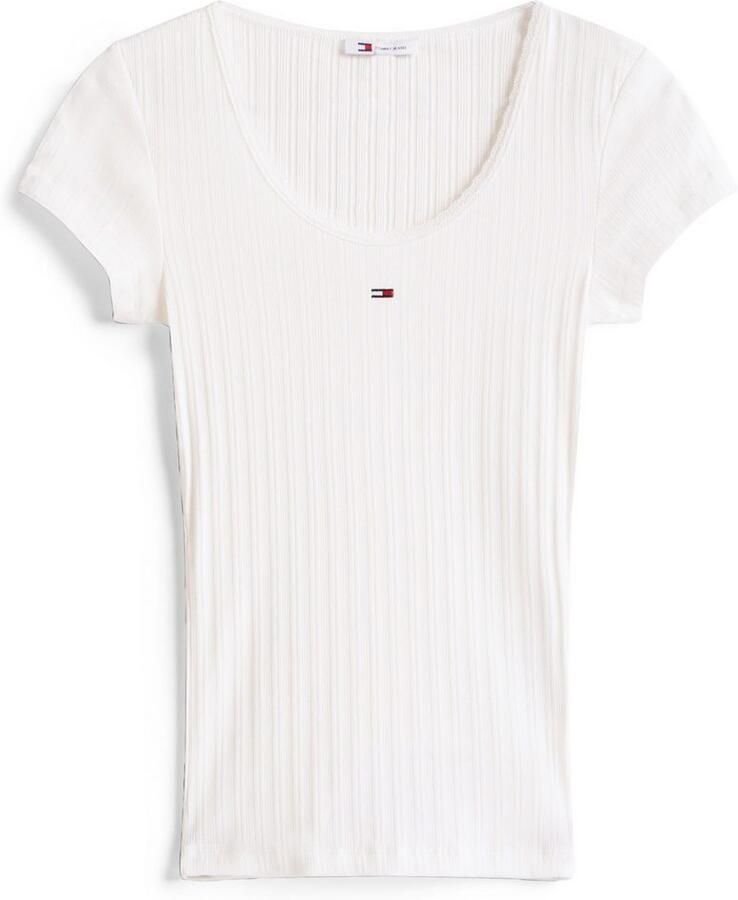 TOMMY JEANS Shirt met korte mouwen TJW SLIM IRREGULAR RIB SS