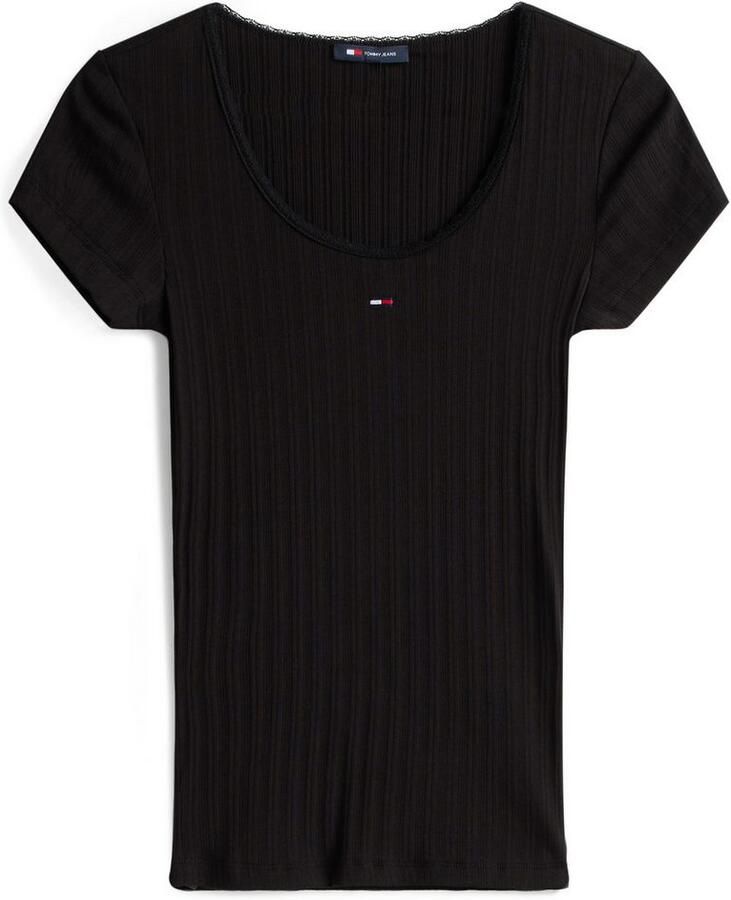 TOMMY JEANS Shirt met korte mouwen TJW SLIM IRREGULAR RIB SS