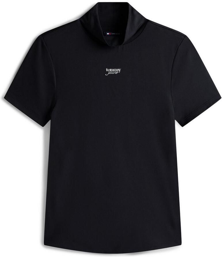 TOMMY JEANS Shirt met korte mouwen TJW SLIM SILVER SCRIPT MOCK SS