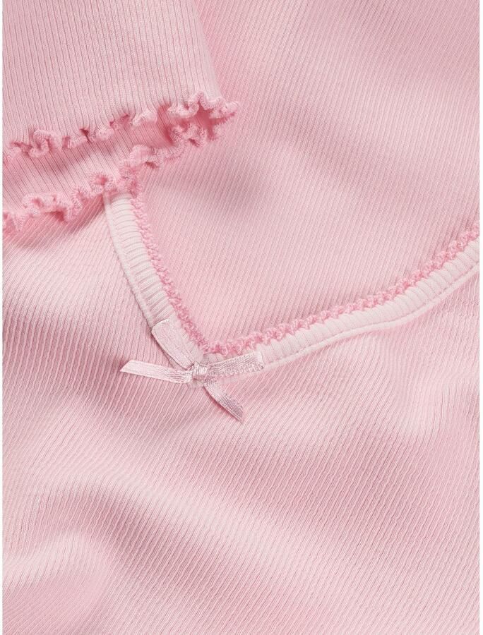 TOMMY JEANS Shirt met korte mouwen TJW SLIM VNECK GMD RIB SS met rolranden in vrouwelijke stijl - Foto 2