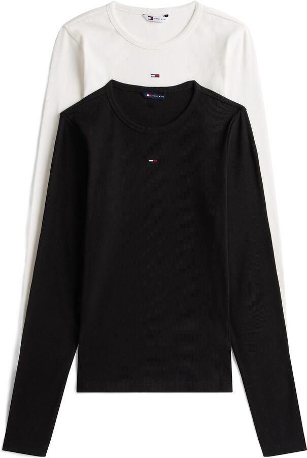TOMMY JEANS Shirt met lange mouwen TJW 2PACK SLIM ESSENTIAL RIB LS (2-delig Set van 2)