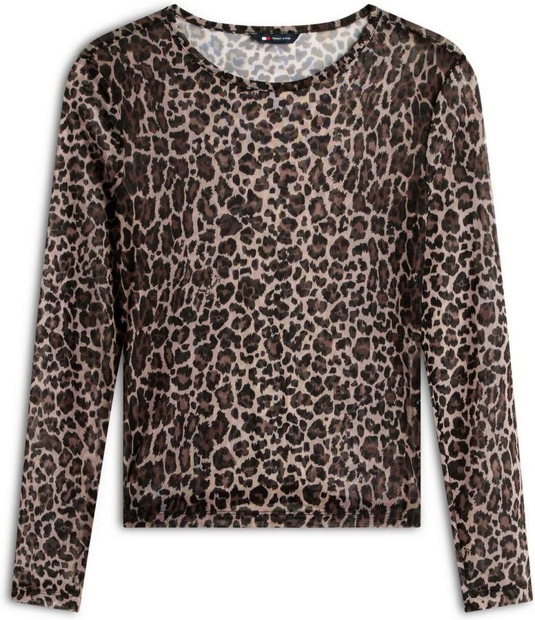 TOMMY JEANS Shirt met lange mouwen TJW SLIM AOP MESH LS TOP EXT