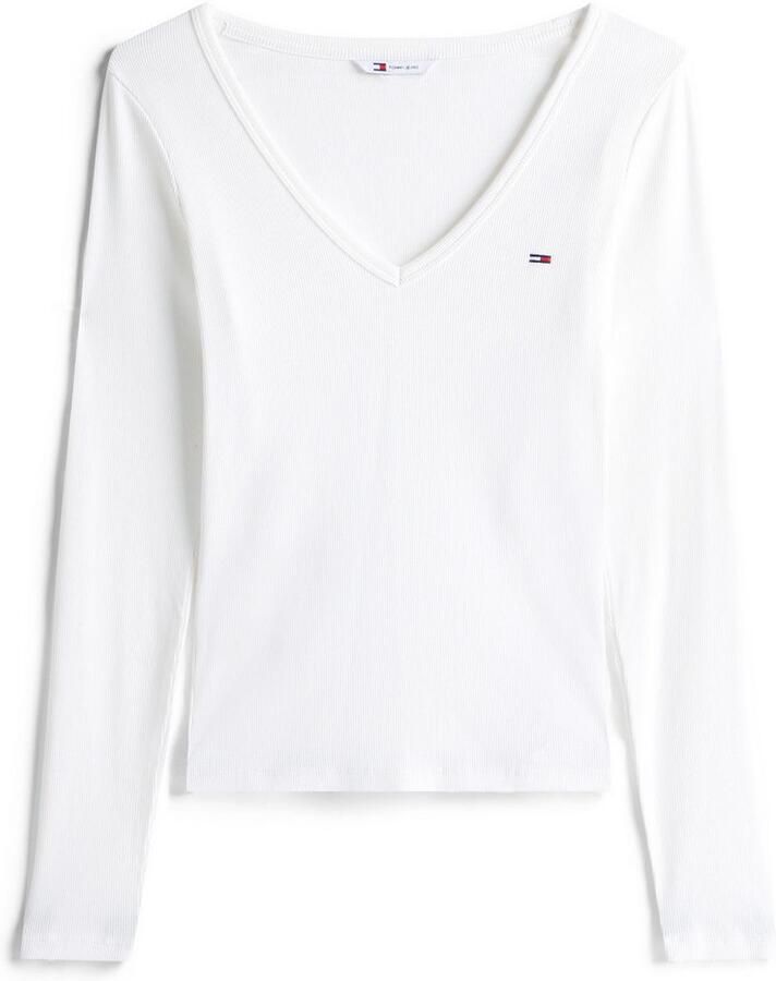 TOMMY JEANS Shirt met lange mouwen TJW SLIM ESSENTIAL RIB V LS