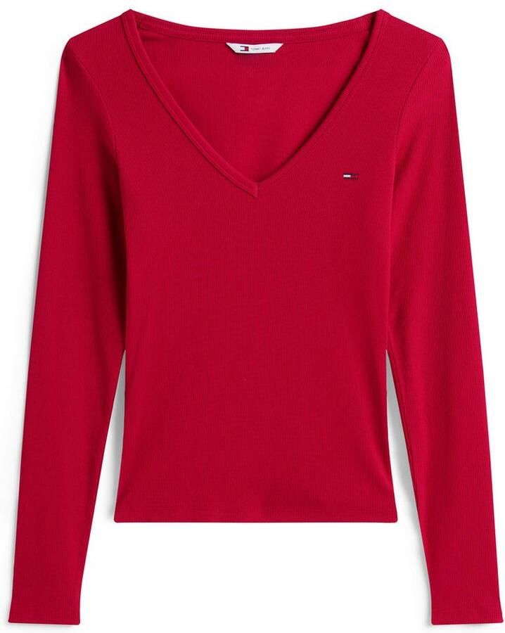 TOMMY JEANS Shirt met lange mouwen TJW SLIM ESSENTIAL RIB V LS