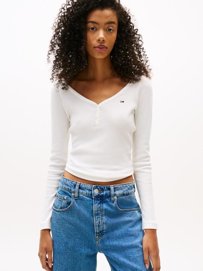 TOMMY JEANS Shirt met lange mouwen TJW SLIM HENLEY WAFFLE LS - Foto 4