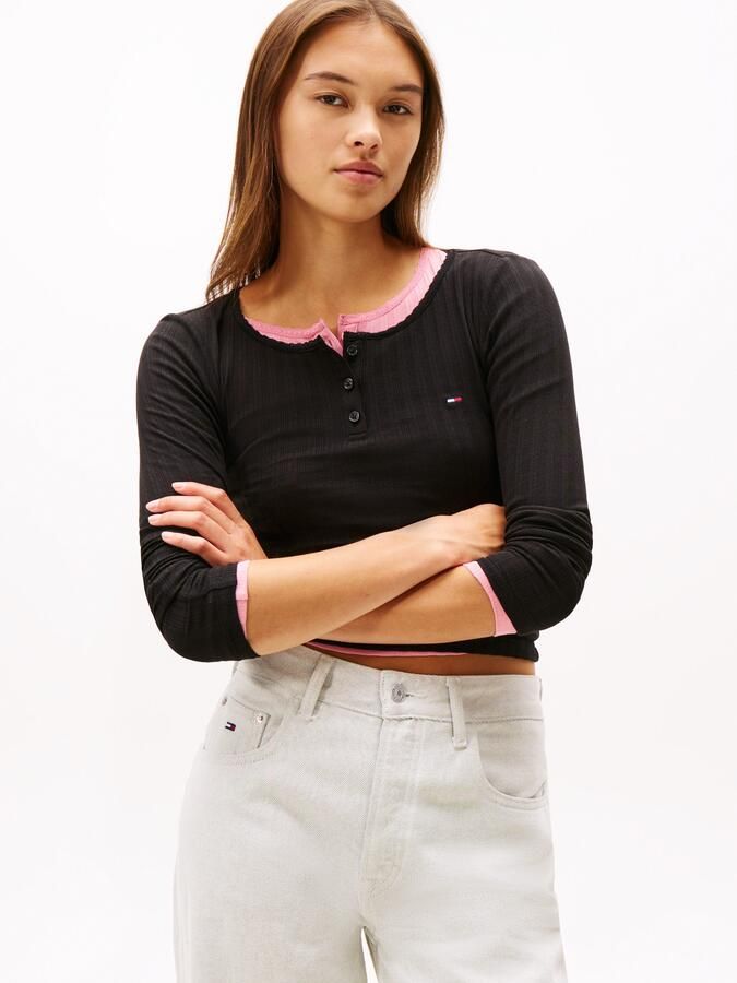 TOMMY JEANS Shirt met lange mouwen TJW SLIM SH IRREGULAR RIB LS - Foto 5