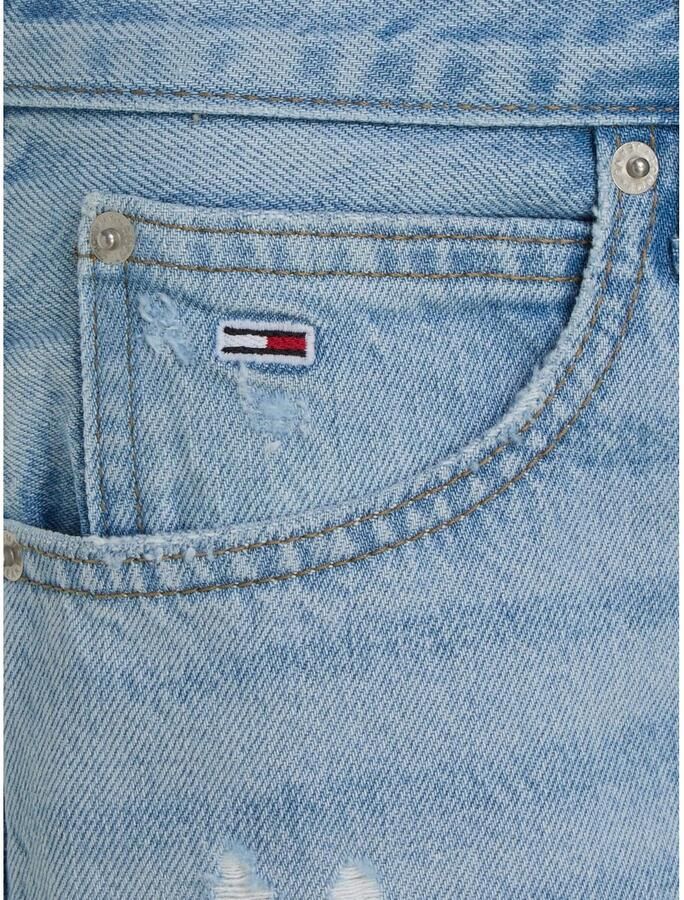 TOMMY JEANS Short HOT PANT BH0015 met heavy destroyed effecten aan de zoom