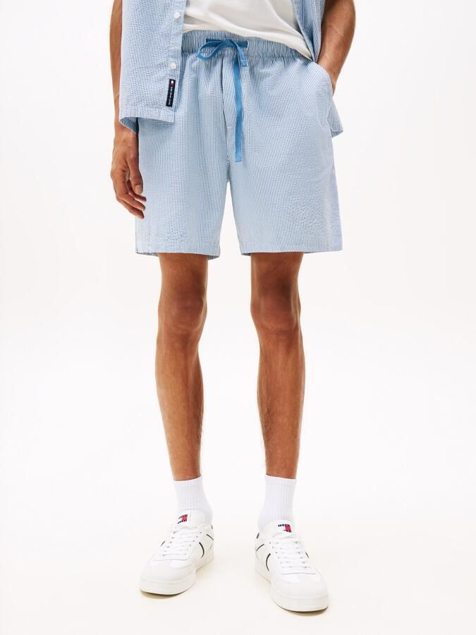TOMMY JEANS Heren Broeken Tjm Seersucker Stp Beach Short Lichtblauw - Foto 12