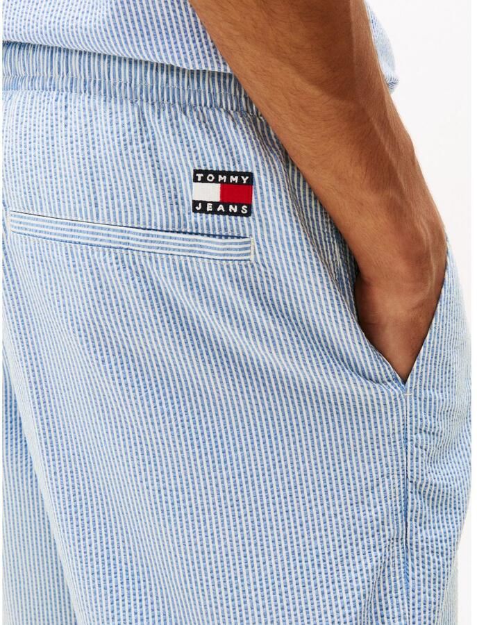 TOMMY JEANS Heren Broeken Tjm Seersucker Stp Beach Short Lichtblauw - Foto 7